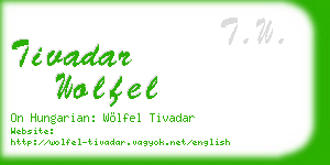 tivadar wolfel business card